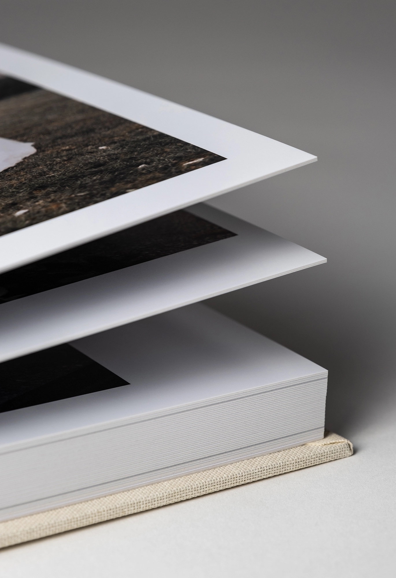 Pages d’album ouvertes avec photos